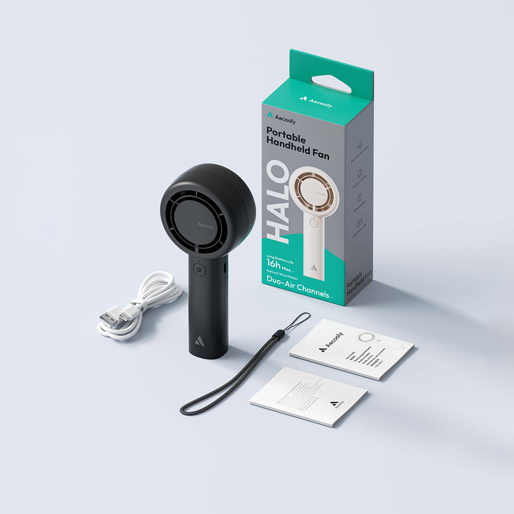 Aecooly PB01 İç Spiralli Çift Halka Hava Akışı Teknolojili 5 Kademeli Portatif Soğutucu El Fanı Aecooly PB01 İç Spiralli Çift Halka Hava Akışı Teknolojili 5 Kademeli Portatif Soğutucu El Fanı